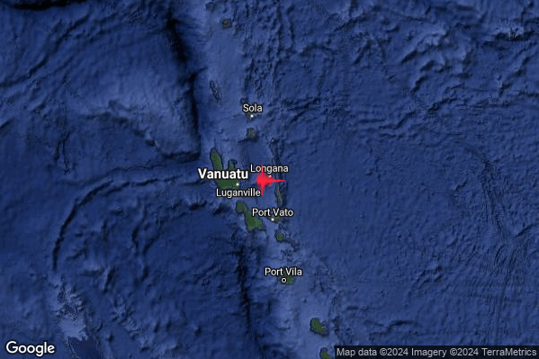 Terremoto M Epicentro Vanuatu Islands Sea Vanuatu