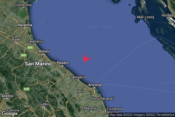 Lieve Terremoto M2.0 epicentro Costa Marchigiana Pesarese (Pesaro-Urbino) alle 03:41:59 (02:41:59 UTC)