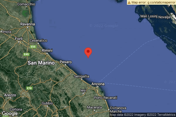 Lieve Terremoto M2.0 epicentro Costa Marchigiana Pesarese (Pesaro-Urbino) alle 04:56:40 (03:56:40 UTC)