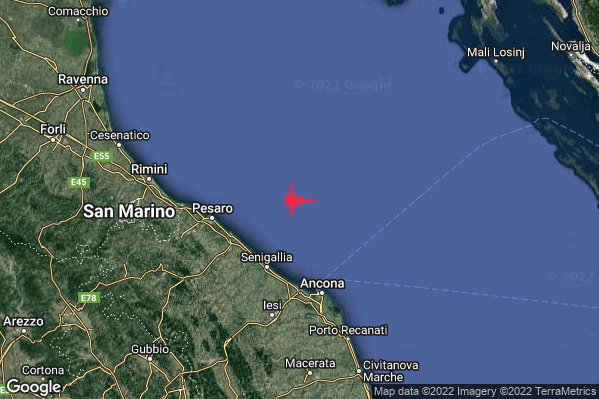 Lieve Terremoto M2.0 epicentro Costa Marchigiana Anconetana (Ancona) alle 10:21:51 (09:21:51 UTC)