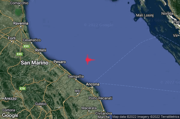 Lieve Terremoto M2.0 epicentro Costa Marchigiana Anconetana (Ancona) alle 20:15:07 (19:15:07 UTC)