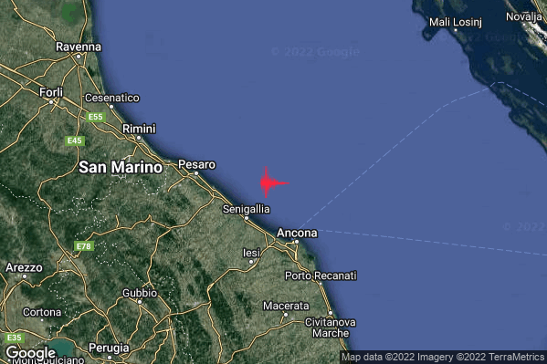 Lieve Terremoto M2.0 epicentro Costa Marchigiana Anconetana (Ancona) alle 16:59:19 (15:59:19 UTC)