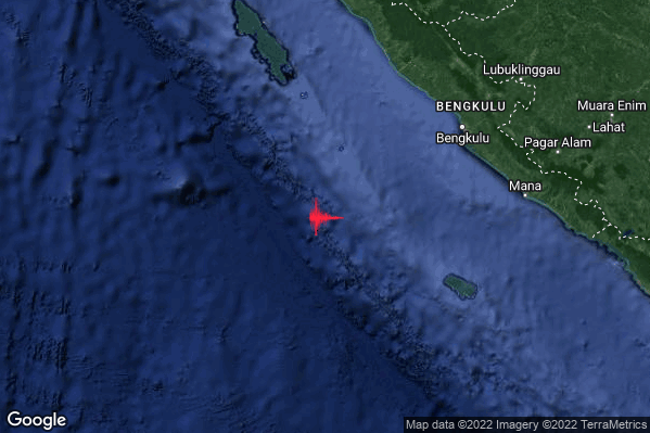 Estremo Terremoto M6.9 epicentro Southwest of Sumatera Indonesia [Sea: Indonesia] alle 14:37:10 (13:37:10 UTC)