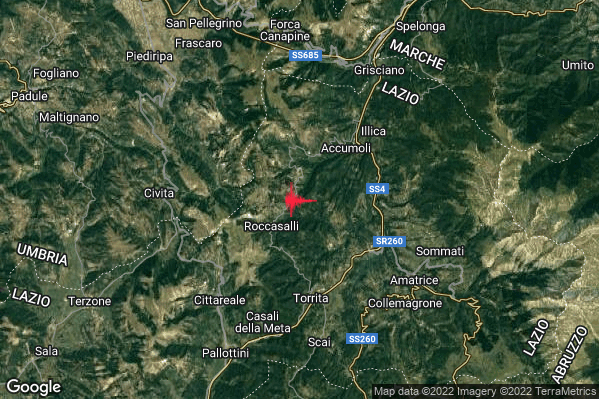 Lieve Terremoto M2.2 epicentro 4 km SW Accumoli (RI) alle 16:08:03 (15:08:03 UTC)