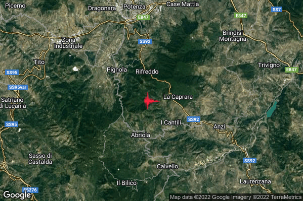 Lieve Terremoto M2.1 epicentro 4 km NE Abriola (PZ) alle 15:20:35 (14:20:35 UTC)