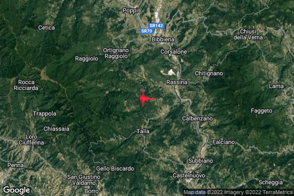 Lieve Terremoto M2.2 epicentro 4 km N Talla (AR) alle 04:53:26 (03:53:26 UTC)