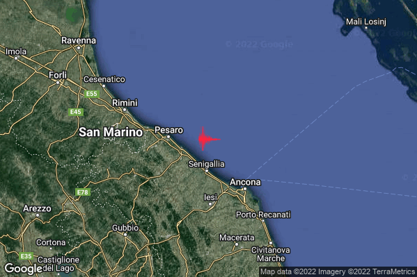 Lieve Terremoto M2.0 epicentro Costa Marchigiana Pesarese (Pesaro-Urbino) alle 08:40:08 (07:40:08 UTC)