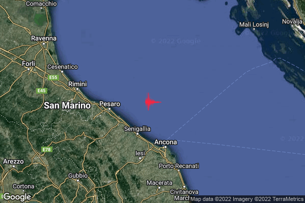 Lieve Terremoto M2.0 epicentro Costa Marchigiana Anconetana (Ancona) alle 04:13:22 (03:13:22 UTC)