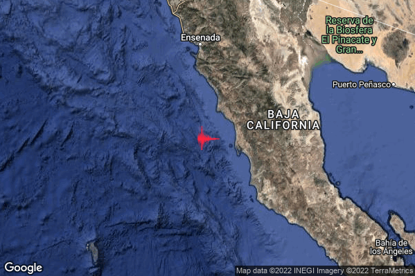 Violento Terremoto M6.1 epicentro Baja California Mexico [Sea: Mexico] alle 17:39:07 (16:39:07 UTC)