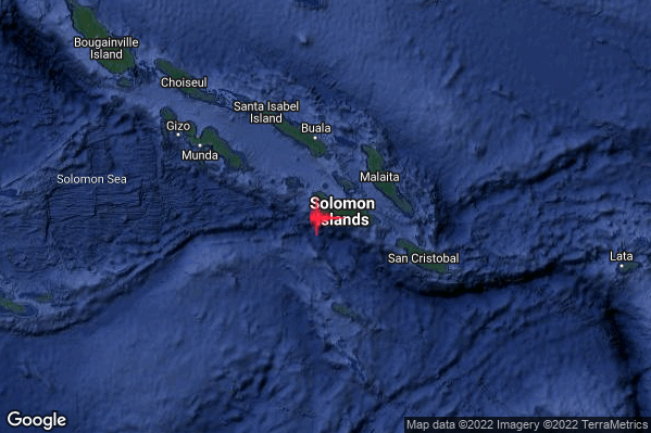 Violento Terremoto M5.7 epicentro Solomon Is. [Land] alle 14:46:56 (13:46:56 UTC)