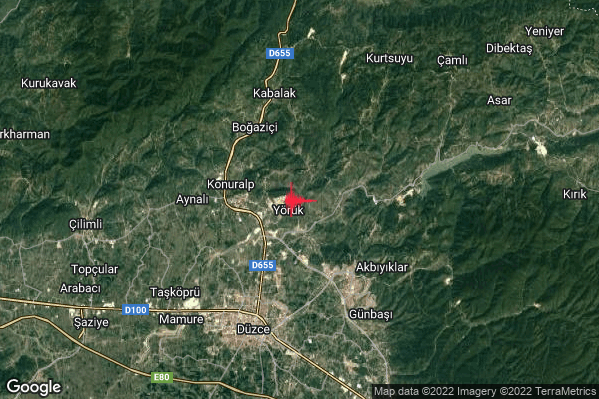 Forte Terremoto M4.8 epicentro Turkey alle 04:57:46 (03:57:46 UTC)