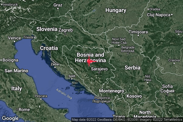Intenso Terremoto M4.3 epicentro Bosnia and Herz. [Land] alle 08:49:50 (07:49:50 UTC)