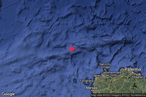 Moderato Terremoto M3.5 epicentro Tirreno Meridionale (MARE) alle 03:14:09 (02:14:09 UTC)