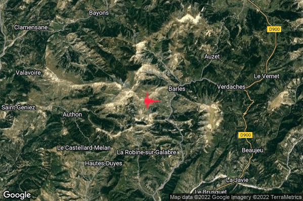 Lieve Terremoto M2.1 epicentro France alle 01:12:43 (00:12:43 UTC)
