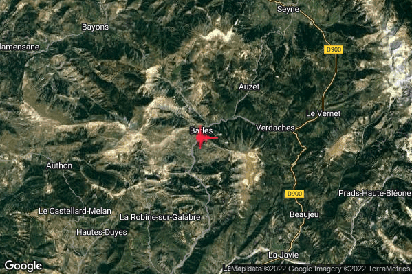 Debole Terremoto M2.4 epicentro France alle 01:04:26 (00:04:26 UTC)