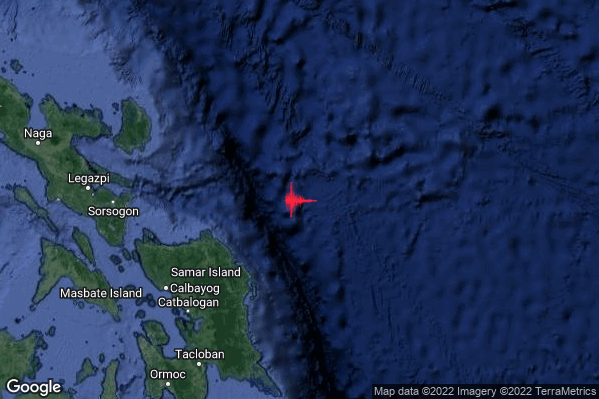 Violento Terremoto M5.8 epicentro Philippines [Sea] alle 07:32:59 (06:32:59 UTC)