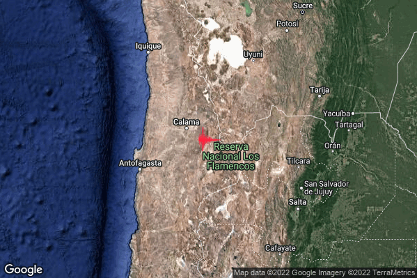 Severo Terremoto M5.5 epicentro Northern Chile [Land: Chile] alle 07:41:20 (06:41:20 UTC)