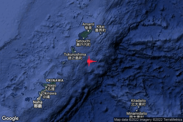 Violento Terremoto M5.9 epicentro Ryukyu Islands Japan [Sea: Japan] alle 15:25:18 (14:25:18 UTC)