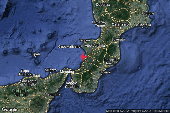 Debole Terremoto M2.4 epicentro Costa Calabra sud-occidentale (Catanzaro Vibo Valentia Reggio di Calabria) alle 16:20:09 (15:20:09 UTC)
