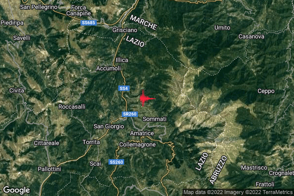 Debole Terremoto M2.4 epicentro 4 km N Amatrice (RI) alle 11:44:58 (10:44:58 UTC)