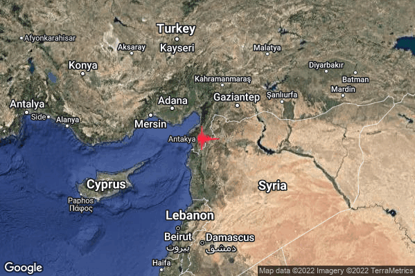 Intenso Terremoto M4.7 epicentro Turkey [Land] alle 19:13:13 (18:13:13 UTC)