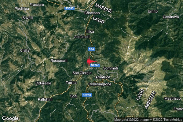 Lieve Terremoto M2.2 epicentro 3 km NW Amatrice (RI) alle 00:19:02 (23:19:02 UTC)