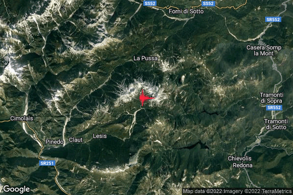 Leggero Terremoto M2.9 epicentro 9 km NE Claut (PN) alle 04:41:53 (03:41:53 UTC)