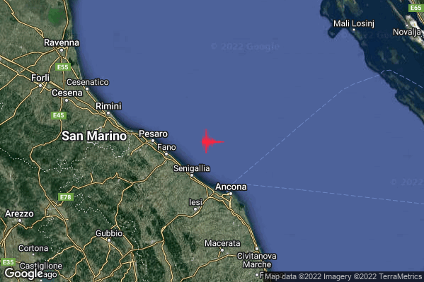 Lieve Terremoto M2.0 epicentro Costa Marchigiana Anconetana (Ancona) alle 07:24:15 (06:24:15 UTC)
