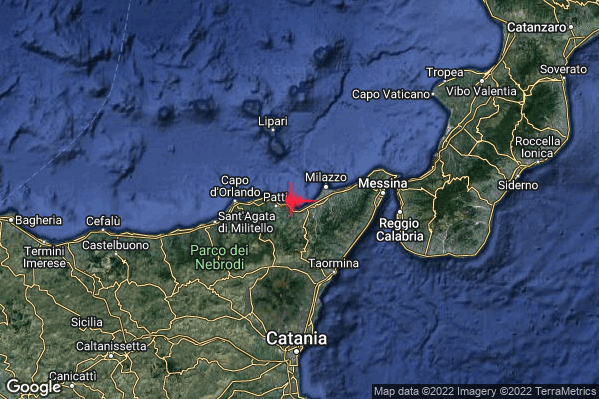 09:20:49 M2.4 epicentro “Costa Siciliana nord-orientale (Messina)”