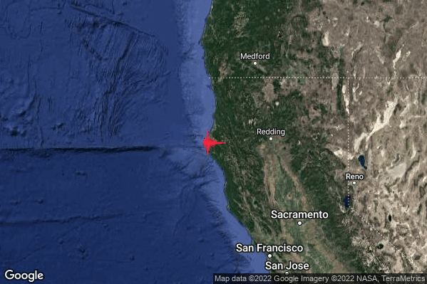 Violento Terremoto M6.2 epicentro Near coast of northern California United States [Land: United States] alle 11:34:27 (10:34:27 UTC)