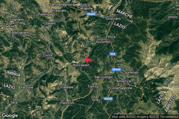 Leggero Terremoto M2.8 epicentro 5 km SW Accumoli (RI) alle 03:34:45 (02:34:45 UTC)