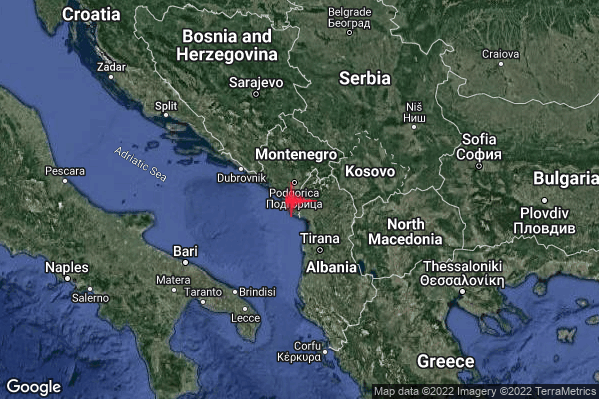 19:30:39 M3.2 epicentro “Albania [Land]”