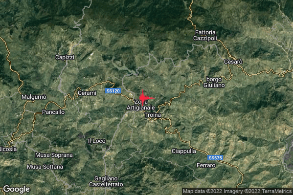 Lieve Terremoto M2.0 epicentro 2 km NW Troina (EN) alle 08:44:21 (07:44:21 UTC)