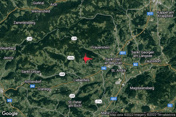 Lieve Terremoto M2.1 epicentro Austria (AUSTRIA) alle 19:32:09 (18:32:09 UTC)