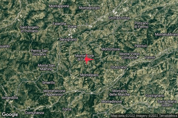 Lieve Terremoto M2.0 epicentro 1 km E Monteleone di Fermo (FM) alle 20:04:34 (19:04:34 UTC)