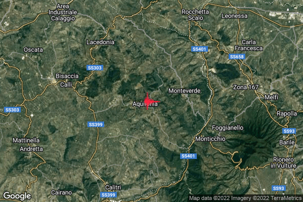 Lieve Terremoto M2.1 epicentro 2 km E Aquilonia (AV) alle 00:31:44 (23:31:44 UTC)