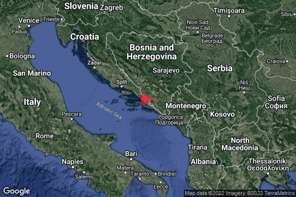 Debole Terremoto M2.7 epicentro Bosnia and Herz. [Land] alle 07:49:35 (06:49:35 UTC)