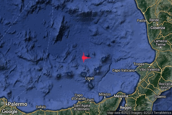 Leggero Terremoto M3.0 epicentro Tirreno Meridionale (MARE) alle 08:29:29 (07:29:29 UTC)