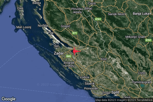 Debole Terremoto M2.6 epicentro Costa Croata Settentrionale (CROAZIA) alle 07:24:24 (06:24:24 UTC)