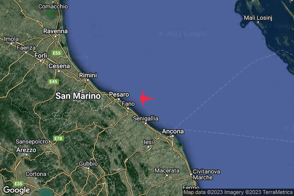 Lieve Terremoto M2.0 epicentro Costa Marchigiana Pesarese (Pesaro-Urbino) alle 10:59:46 (09:59:46 UTC)