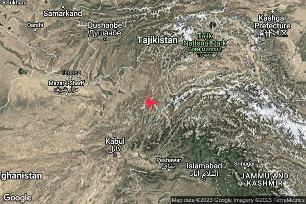 Violento Terremoto M6.0 epicentro Afghanistan [Land] alle 15:25:53 (14:25:53 UTC)