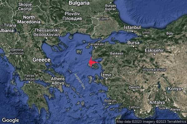 Forte Terremoto M5.0 epicentro Greece [Land] alle 02:52:59 (01:52:59 UTC)