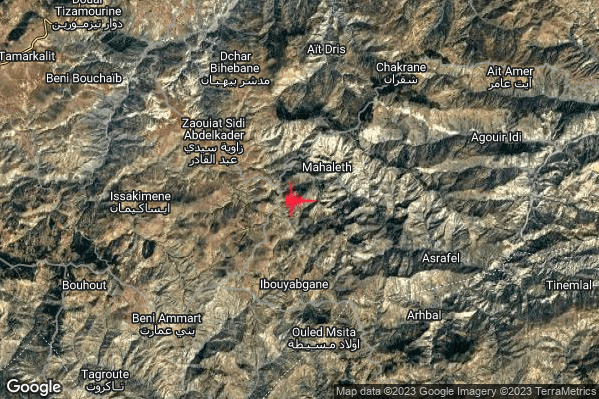 Intenso Terremoto M4.6 epicentro Morocco alle 09:12:30 (08:12:30 UTC)