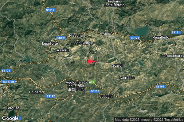 Lieve Terremoto M2.0 epicentro 6 km E Assoro (EN) alle 21:11:07 (20:11:07 UTC)