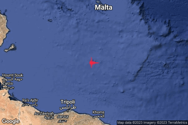 Intenso Terremoto M4.7 epicentro Libya [Sea] alle 15:12:57 (14:12:57 UTC)