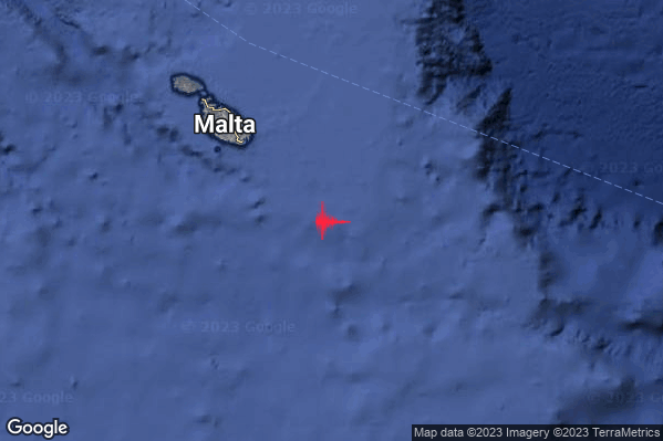 Forte Terremoto M4.9 epicentro Malta [Sea] alle 11:38:04 (10:38:04 UTC)