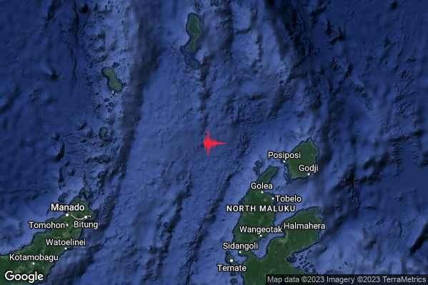 Severo Terremoto M5.5 epicentro Indonesia [Sea] alle 19:17:45 (18:17:45 UTC)