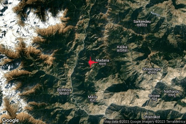 Violento Terremoto M5.7 epicentro Nepal alle 09:58:31 (08:58:31 UTC)