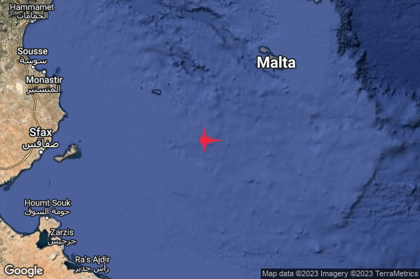 Moderato Terremoto M3.3 epicentro Libya [Sea] alle 02:43:07 (01:43:07 UTC)
