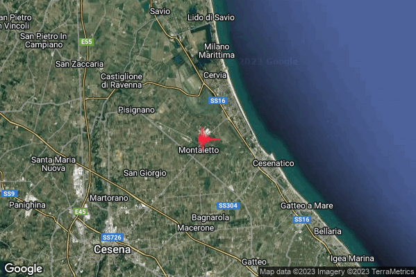 11:43:51 M2.1 epicentro “5 km S Cervia (RA)”